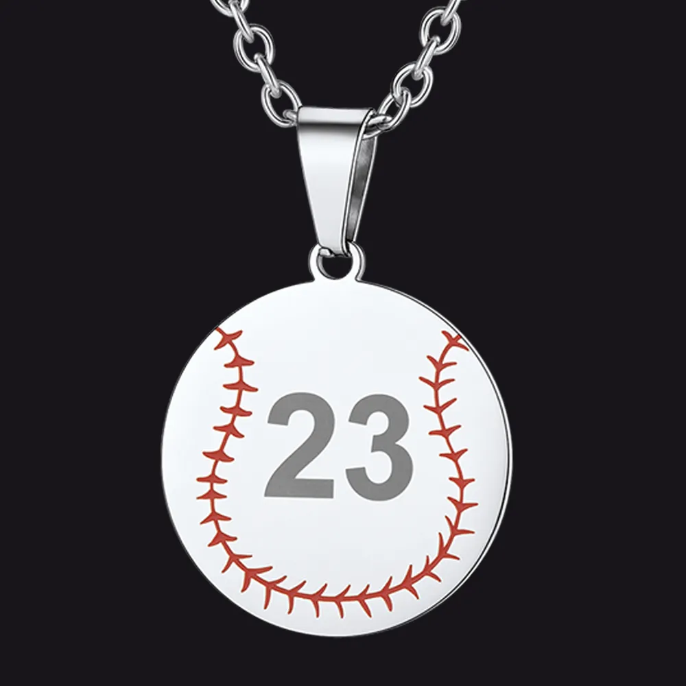 Custom Number Baseball Disc Necklace Sport Chain for Men sold by FaithHeart
