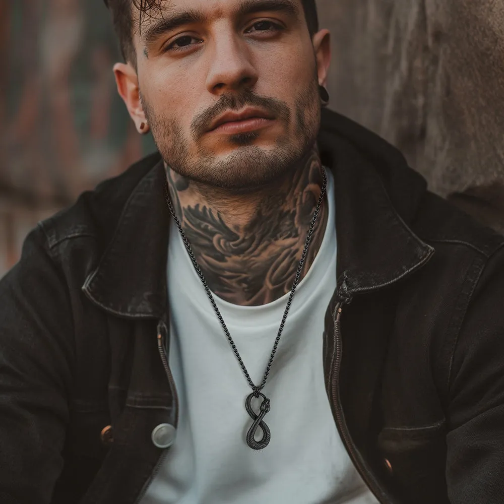 Punk Eight Pythons Infinity Snake Necklace for Men sold by FaithHeart product image thumbnail 2