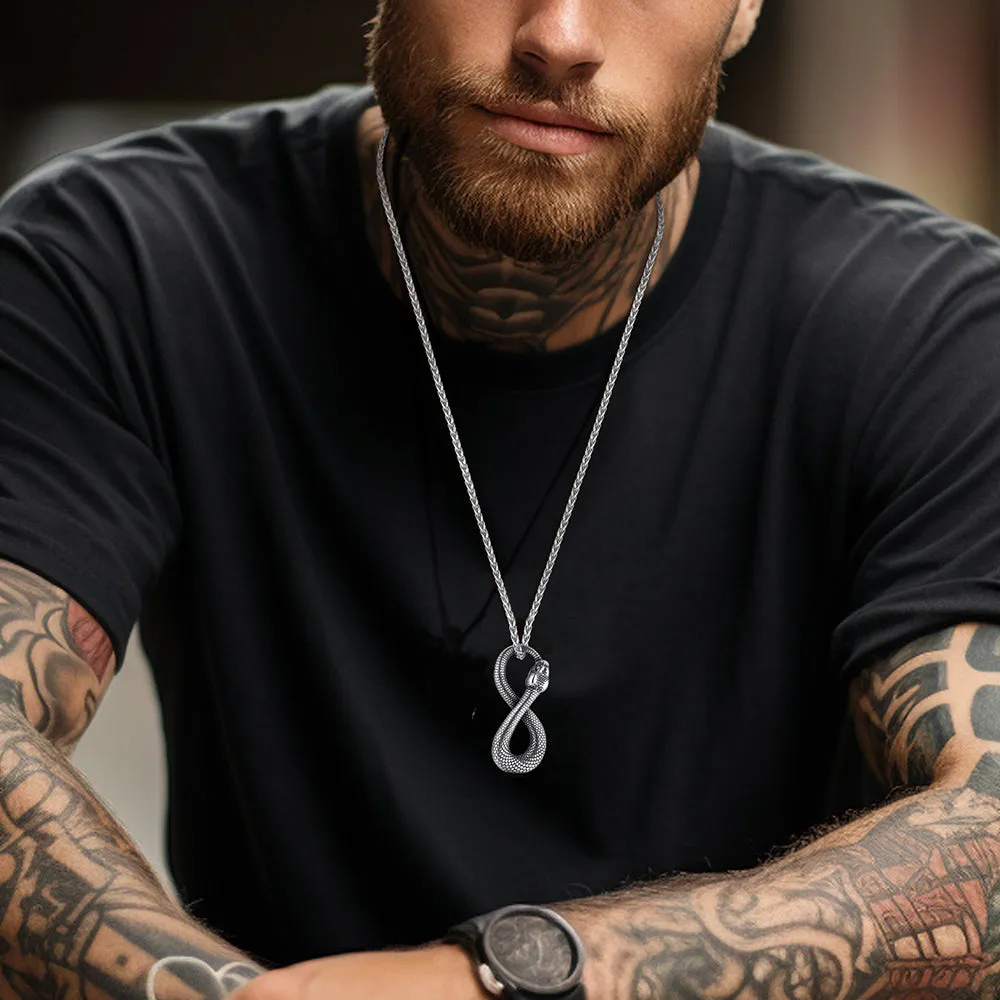 Punk Eight Pythons Infinity Snake Necklace for Men sold by FaithHeart product image thumbnail 3