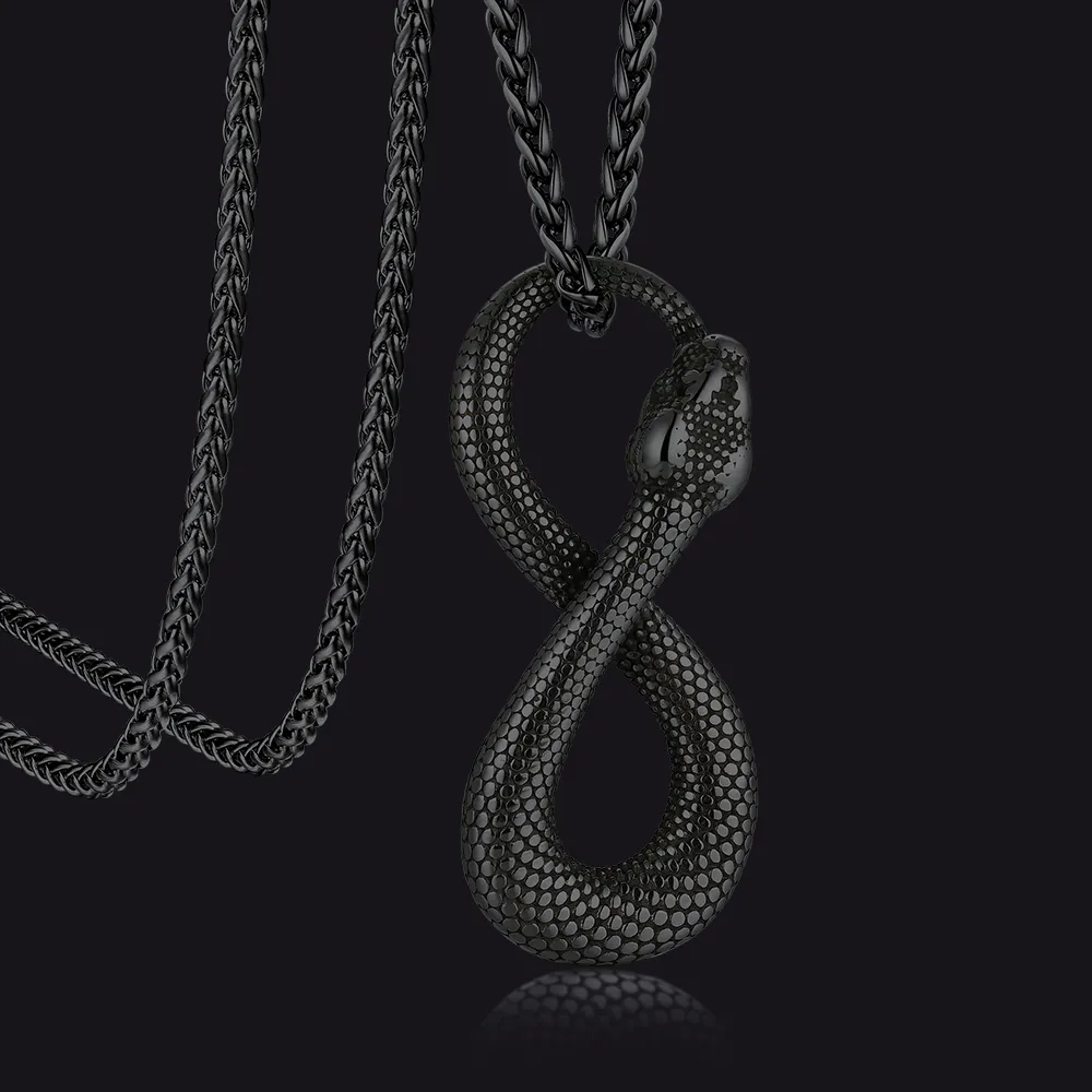 Punk Eight Pythons Infinity Snake Necklace for Men sold by FaithHeart