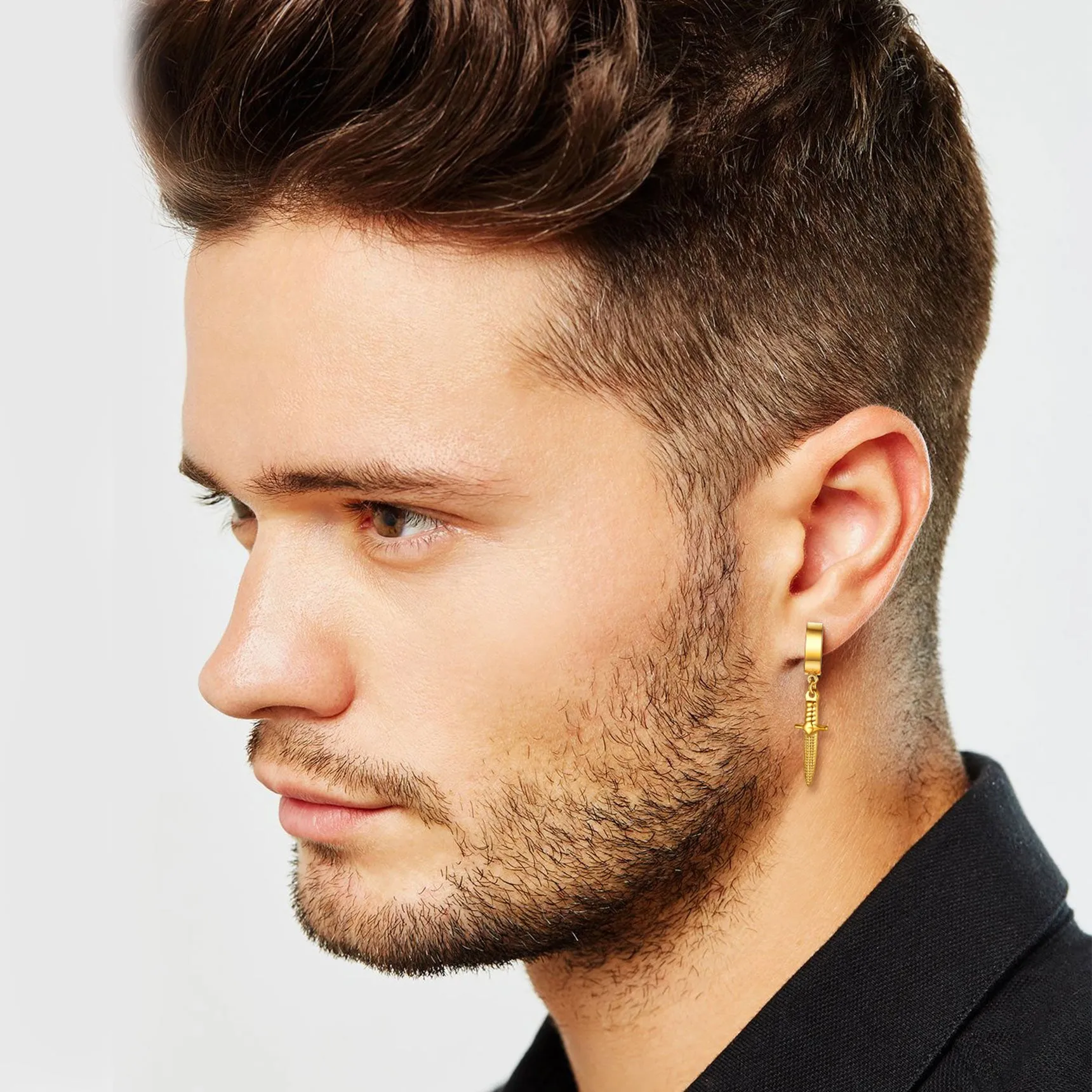 Punk Battle Axe Dagger Dangle Hoop Earring For Men sold by FaithHeart product image thumbnail 3