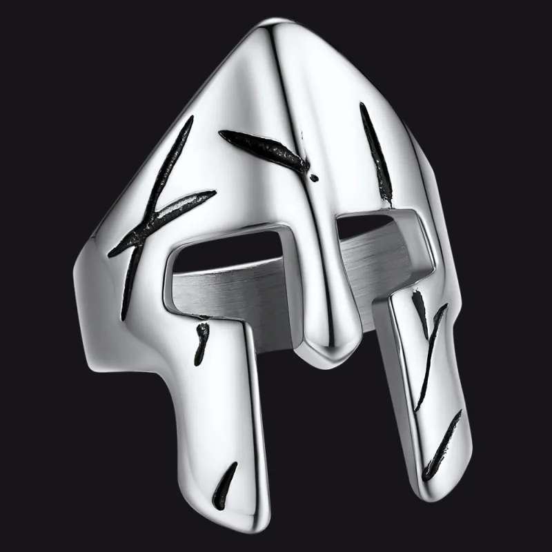 Spartan Warrior Mask Helmet Ring For Men sold by FaithHeart