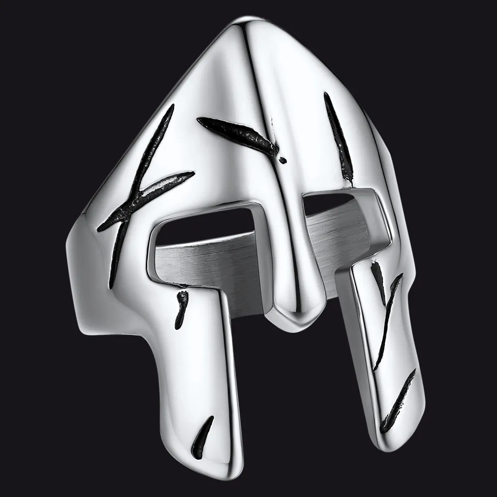 Spartan Warrior Mask Helmet Ring For Men sold by FaithHeart