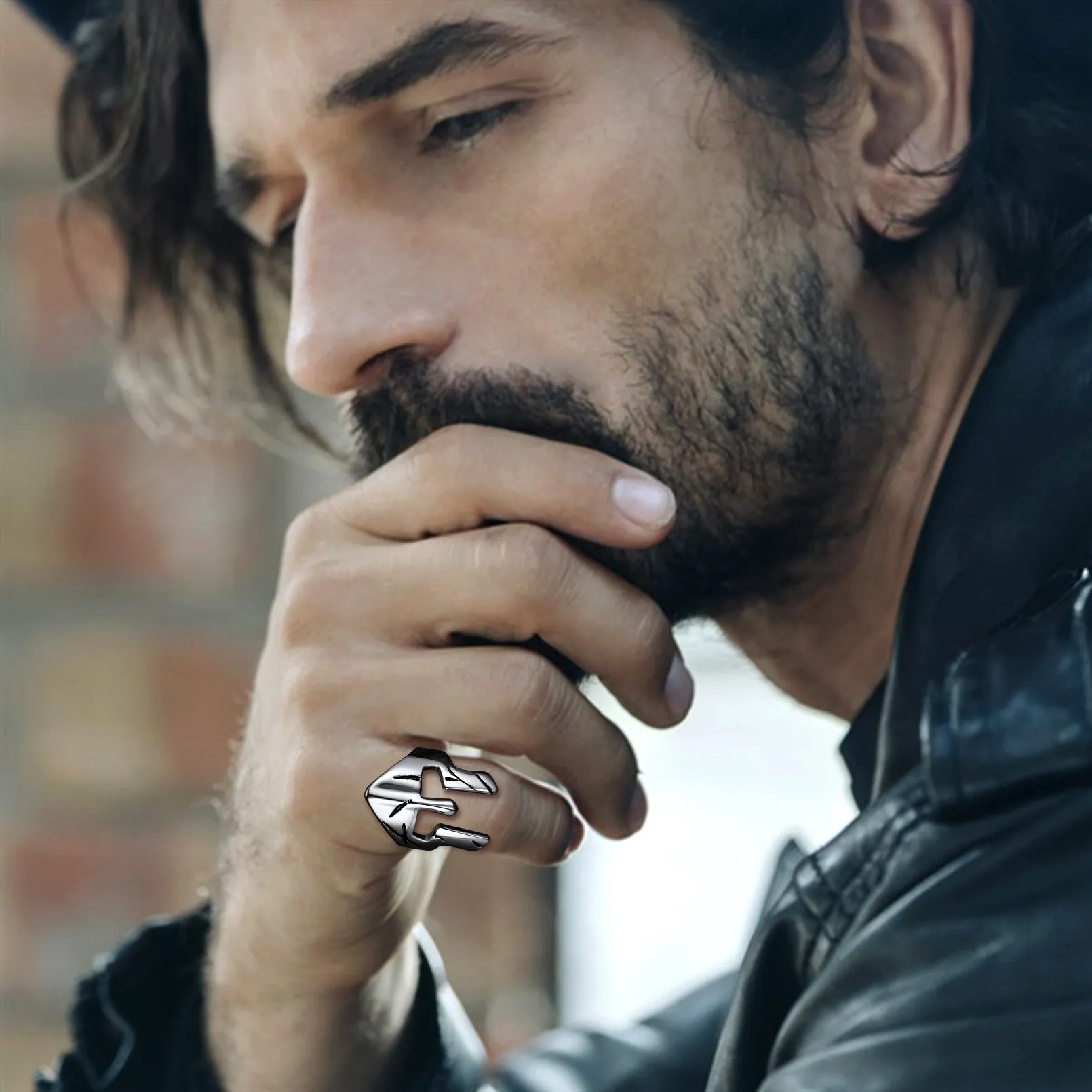 Spartan Warrior Mask Helmet Ring For Men sold by FaithHeart product image thumbnail 2