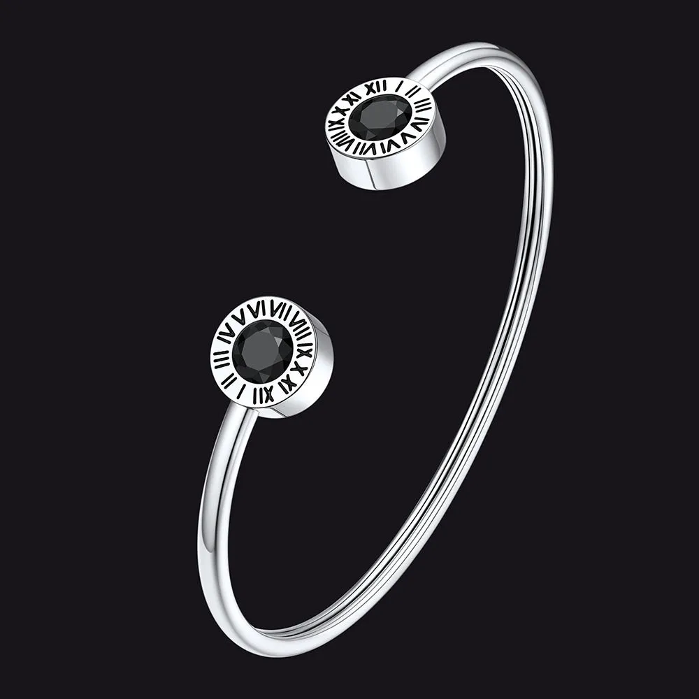 Roman Numerals Birthstone Bracelets for Men Women sold by FaithHeart