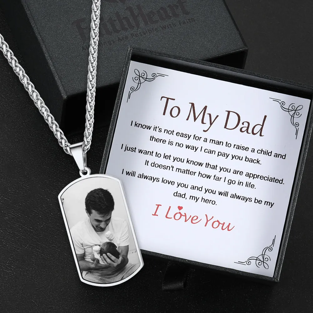 Customized Picture Dog Tag Necklace with Calendar Memorial Gift for Men sold by FaithHeart product image thumbnail 3