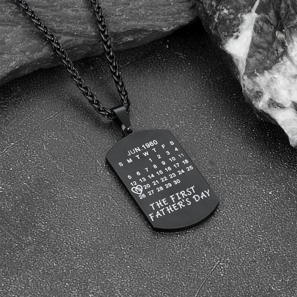 Customized Picture Dog Tag Necklace with Calendar Memorial Gift for Men sold by FaithHeart product image thumbnail 5