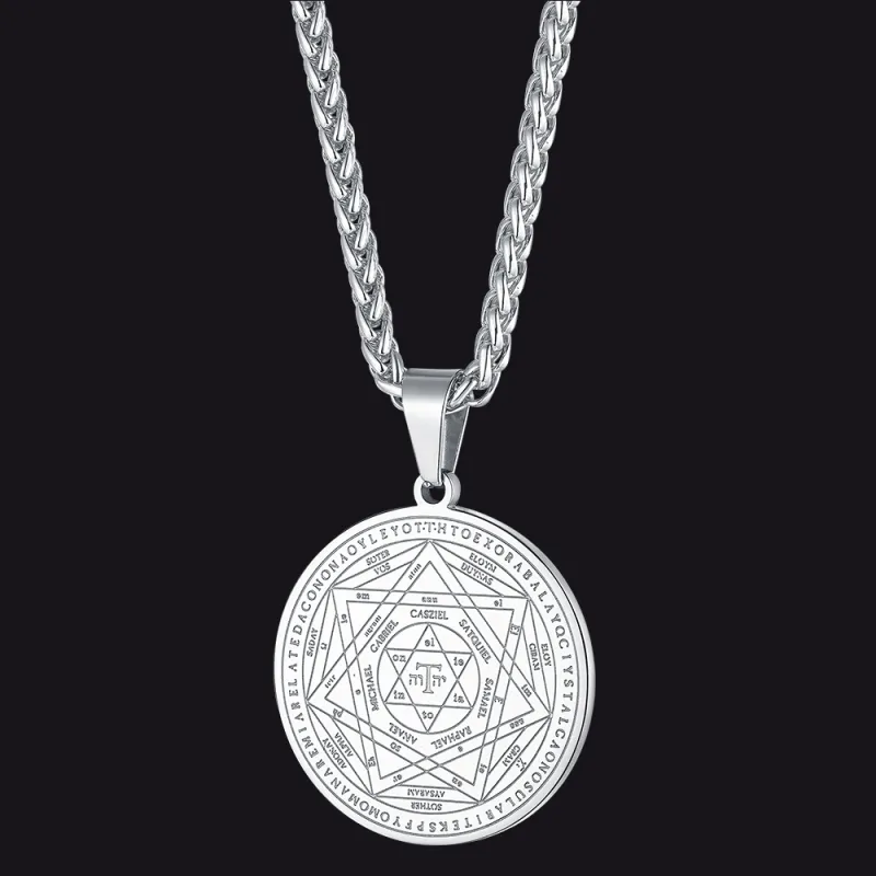 Seal of Solomon Pendant Talisman Pentagram Necklace For Men sold by FaithHeart