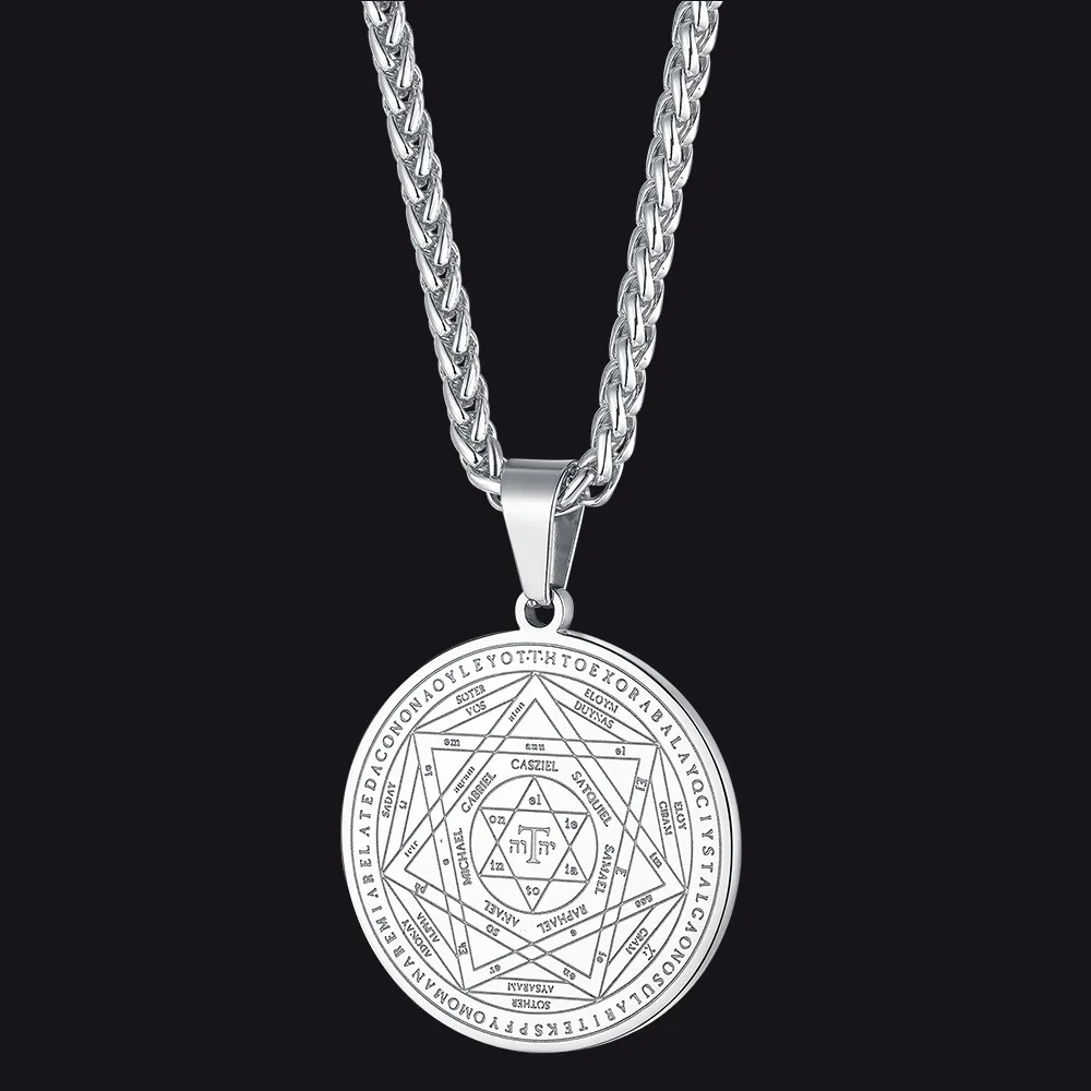 Seal of Solomon Pendant Talisman Pentagram Necklace For Men sold by FaithHeart