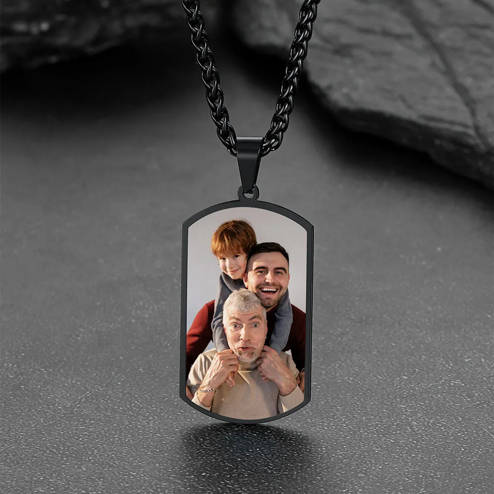 Custom Photo Dog Tag Necklace with Picture Memorial Gift sold by FaithHeart product image thumbnail 3