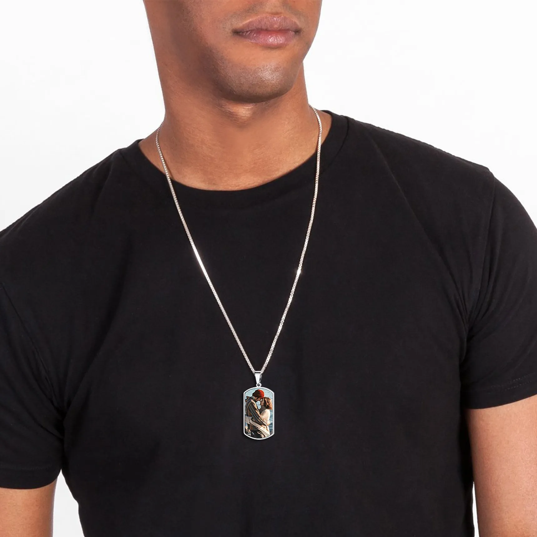 Custom Photo Dog Tag Necklace with Picture Memorial Gift sold by FaithHeart product image thumbnail 2