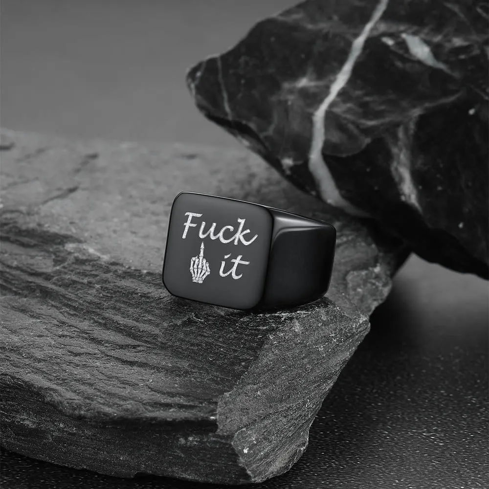 Stainless Steel Biker Signet Ring for Men sold by FaithHeart product image thumbnail 5