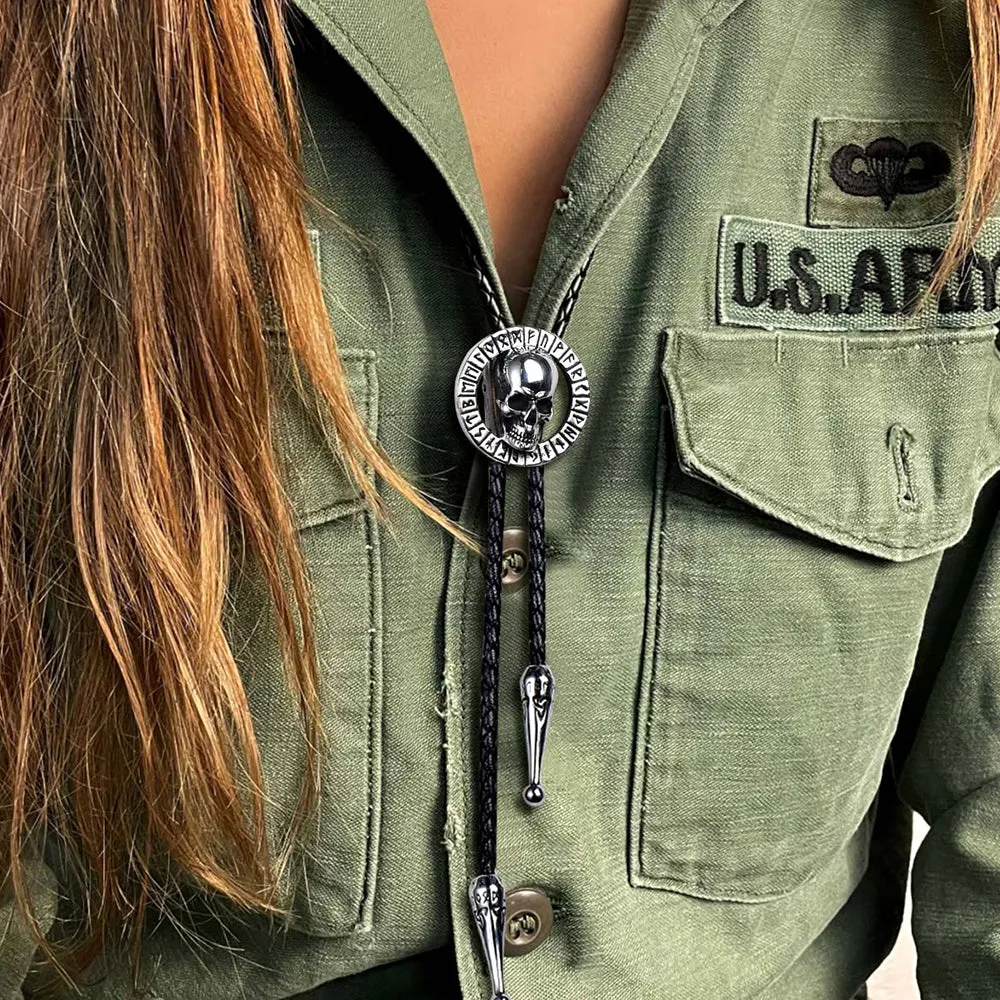 Gothic Skull Bolo Tie with Viking Rune for Men Women sold by FaithHeart product image thumbnail 2