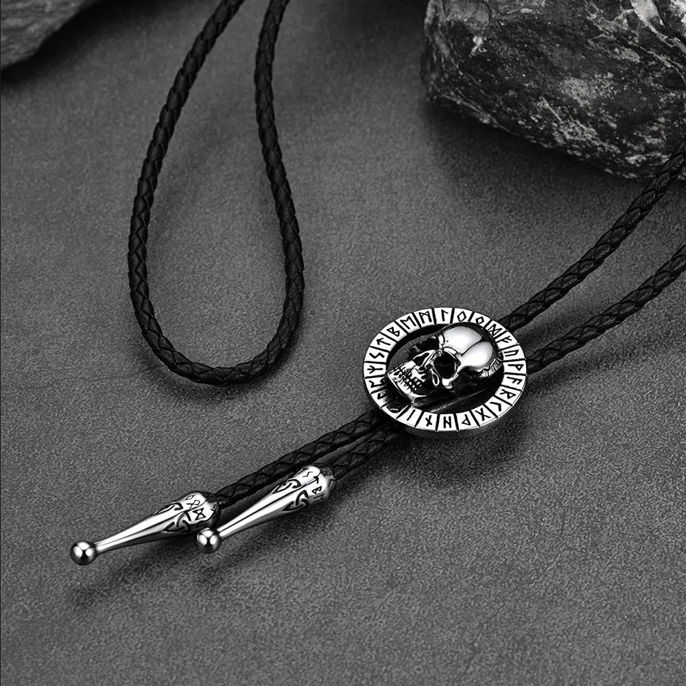 Gothic Skull Bolo Tie with Viking Rune for Men Women sold by FaithHeart product image thumbnail 5