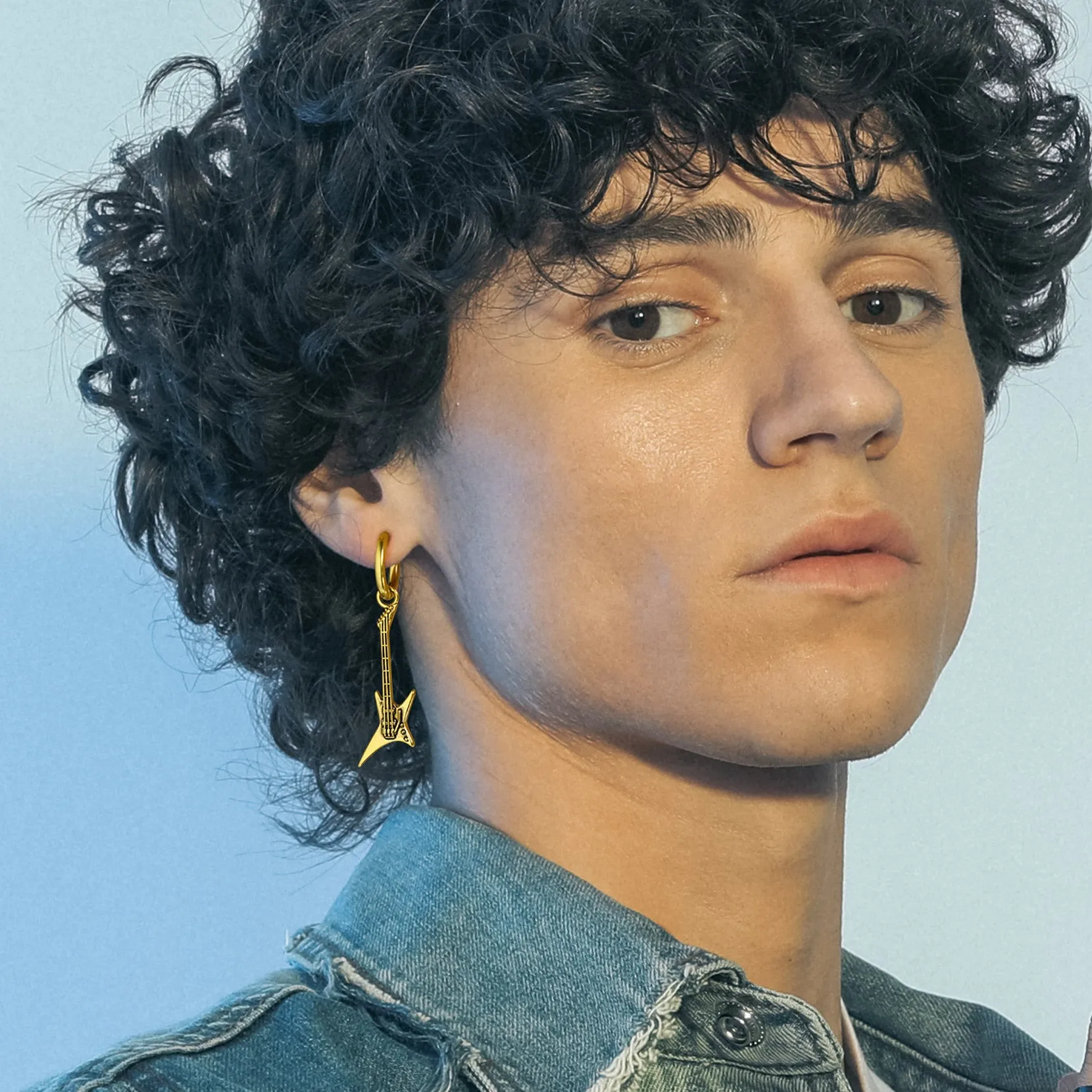 Punk Guitar Hoop Dangle Earrings for Men Women sold by FaithHeart product image thumbnail 2