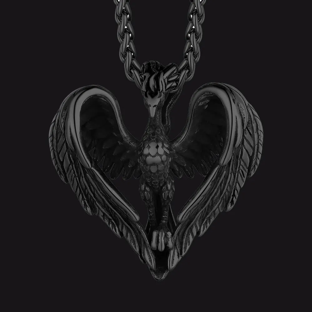Vintage Phoenix Heart Pendant Necklace for Men sold by FaithHeart