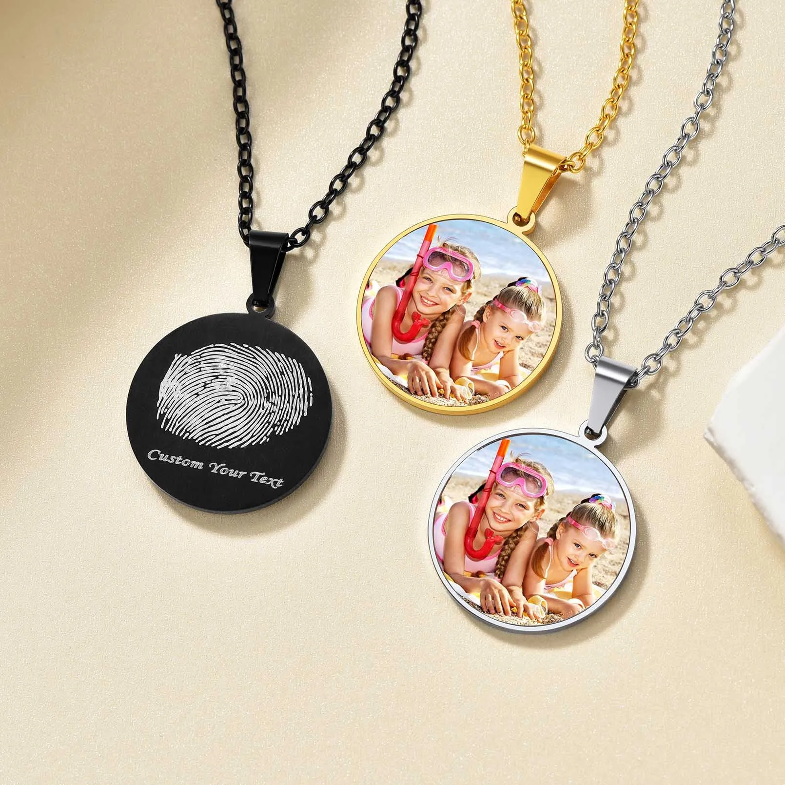 Customized Photo Fingerprint Necklace for Women sold by FaithHeart product image thumbnail 3