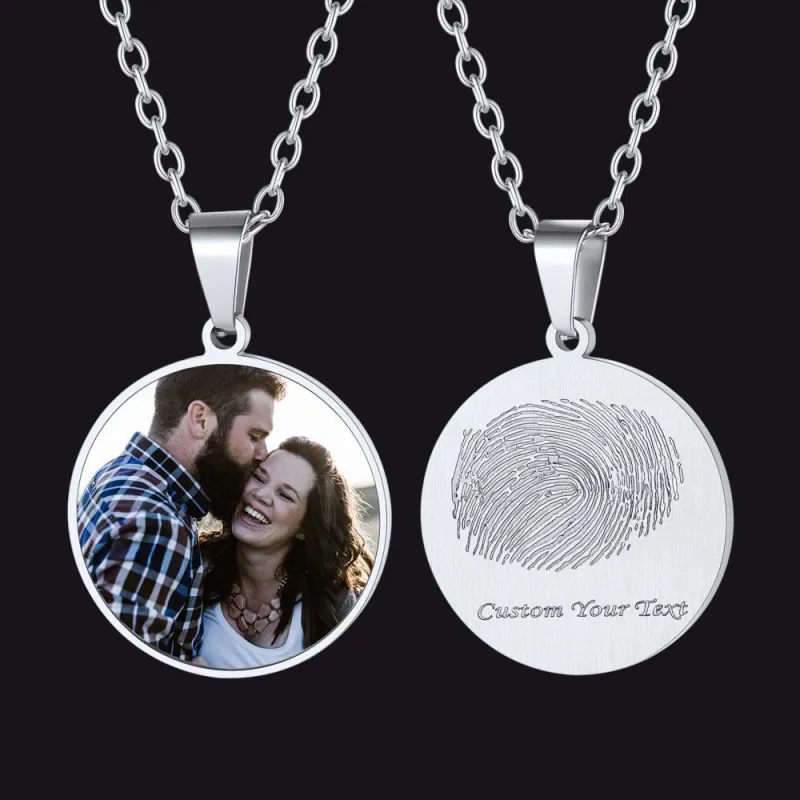 Customized Photo Fingerprint Necklace for Women sold by FaithHeart