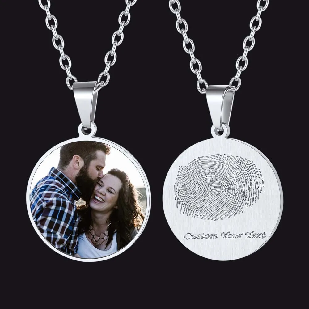 Customized Photo Fingerprint Necklace for Women sold by FaithHeart