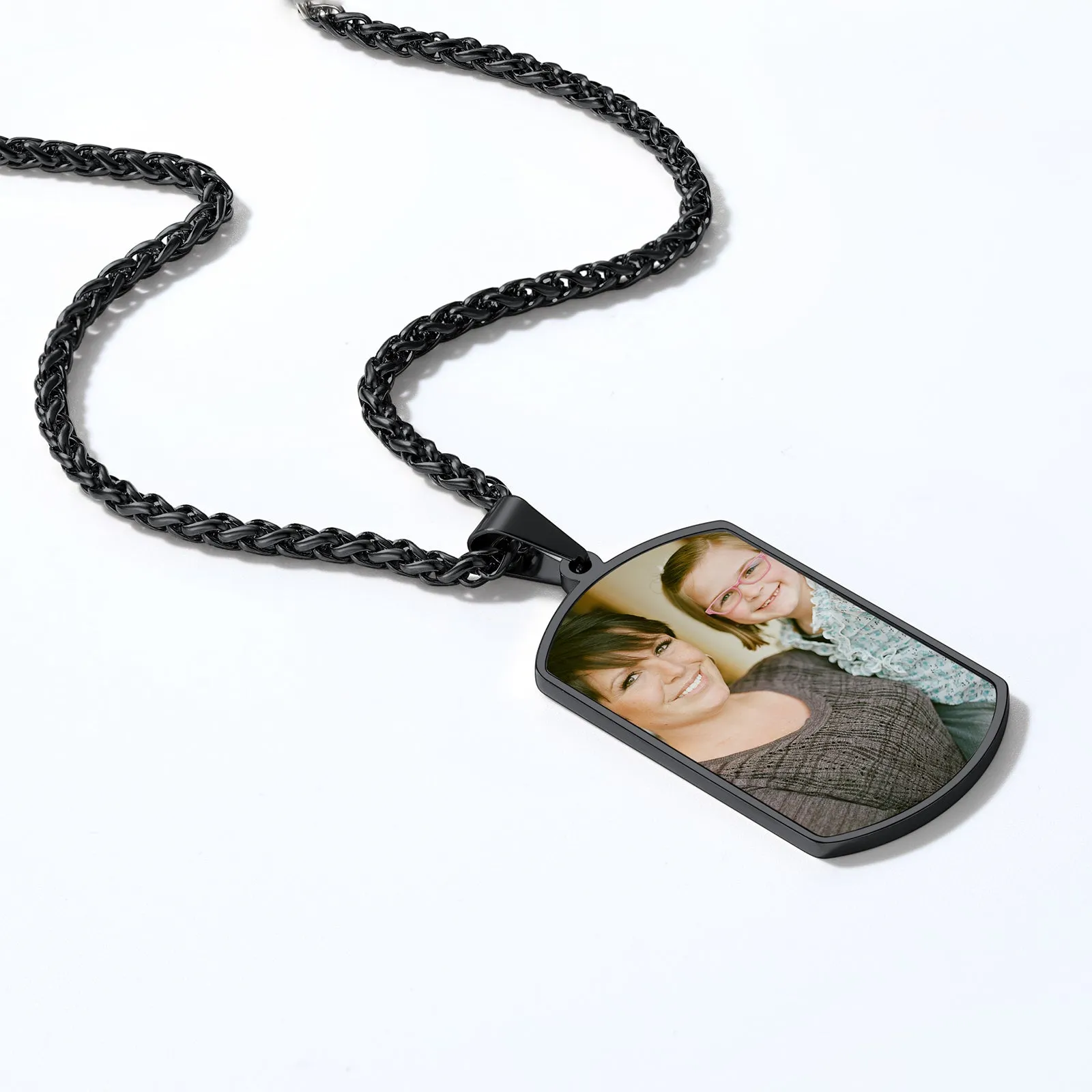 Customized Photo Dog Tag Fingerprint Necklace for Men Women sold by FaithHeart product image thumbnail 4
