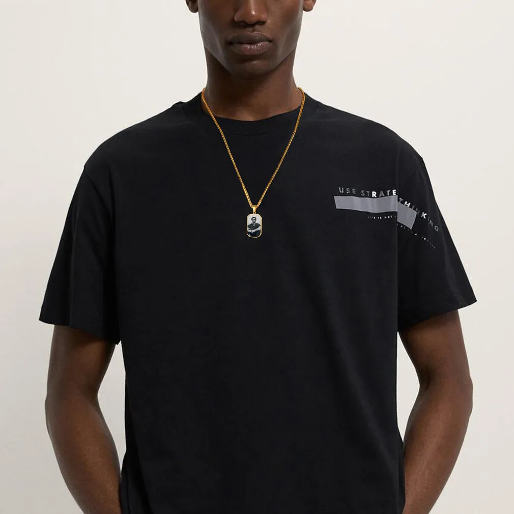 Personalized Picture Fingerprint Dog Tag Necklace for Men sold by FaithHeart product image thumbnail 3