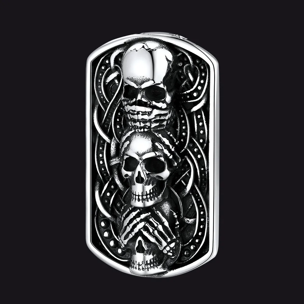No Evil Skulls Dog Tag Pendant sold by FaithHeart