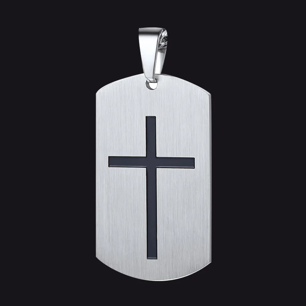 Joshua 1:9 Dog Tag Cross Pendant sold by FaithHeart