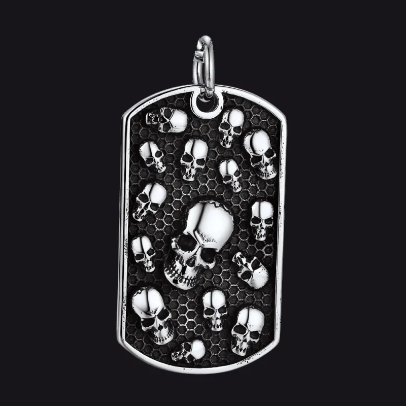 Multi Skull Dog Tag Pendant sold by FaithHeart
