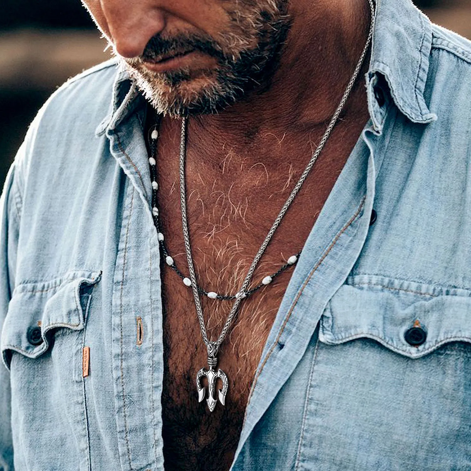 Poseidon Trident Necklace Ancient Greece Amulet Pendant sold by FaithHeart product image thumbnail 2