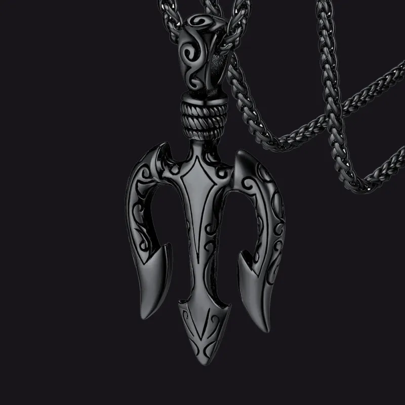 Poseidon Trident Necklace Ancient Greece Amulet Pendant sold by FaithHeart
