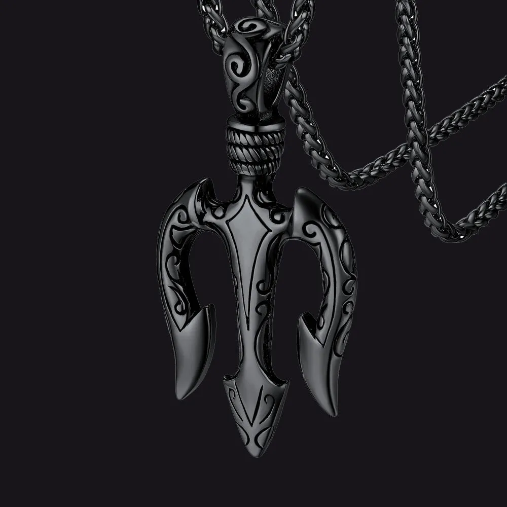 Poseidon Trident Necklace Ancient Greece Amulet Pendant sold by FaithHeart