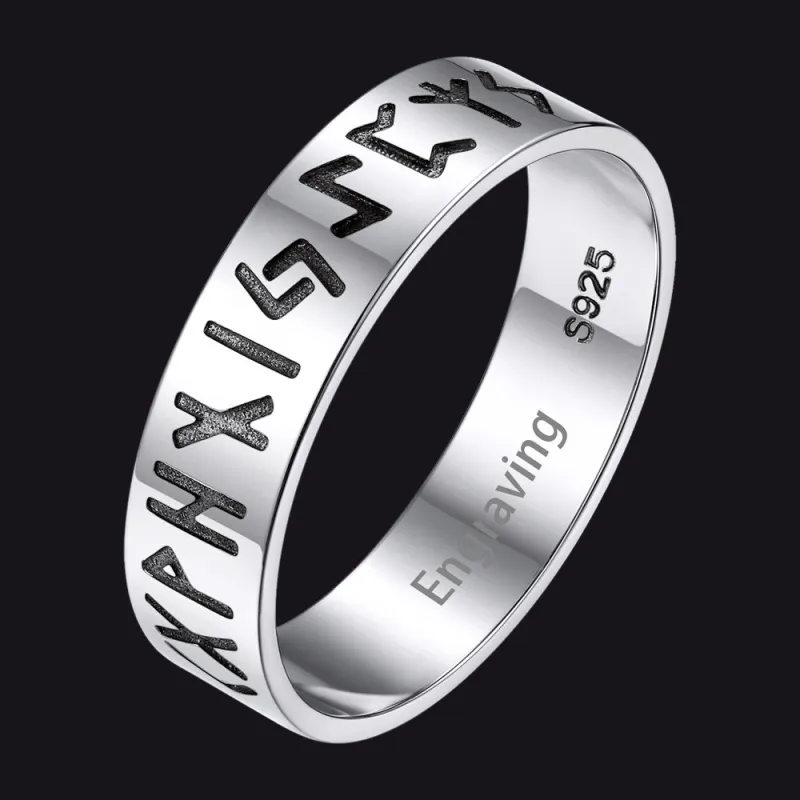 Sterling Silver Norse Viking Runes Ring for Men Women sold by FaithHeart