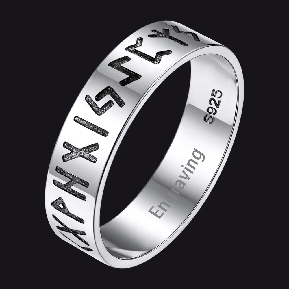 Sterling Silver Norse Viking Runes Ring for Men Women sold by FaithHeart