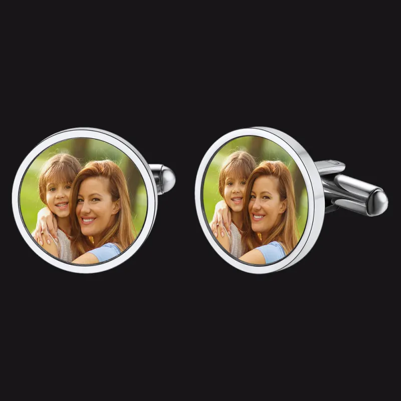 Personalized Wedding Photo Cufflinks for Men Groom sold by FaithHeart