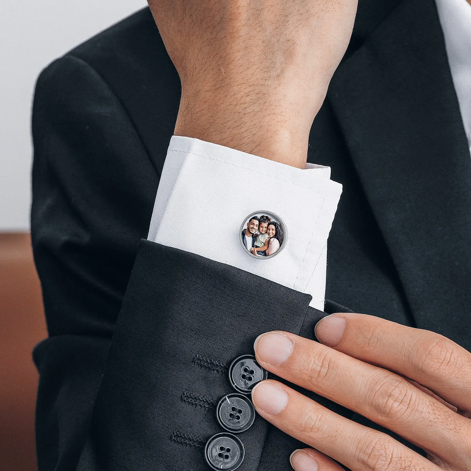 Personalized Wedding Photo Cufflinks for Men Groom sold by FaithHeart product image thumbnail 2