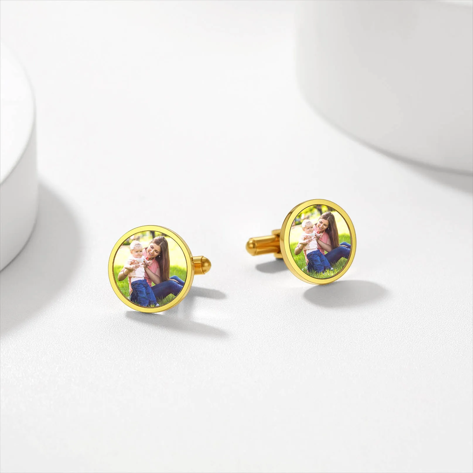 Personalized Wedding Photo Cufflinks for Men Groom sold by FaithHeart product image thumbnail 4
