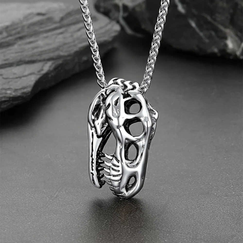 T-Rex Dinosaur Skull Head Necklace Pendant for Men sold by FaithHeart product image thumbnail 4