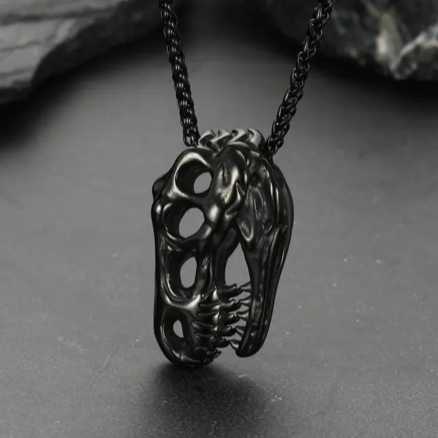 T-Rex Dinosaur Skull Head Necklace Pendant for Men sold by FaithHeart product image thumbnail 5