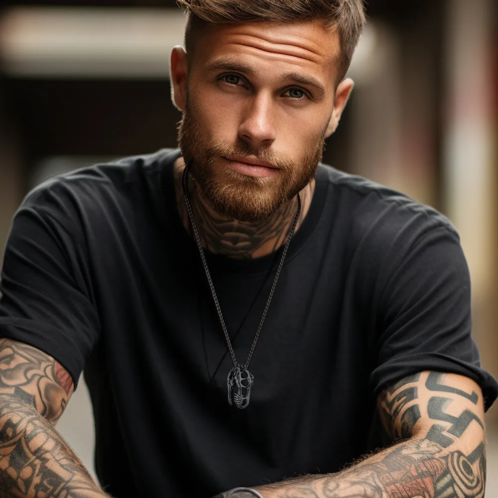 T-Rex Dinosaur Skull Head Necklace Pendant for Men sold by FaithHeart product image thumbnail 2