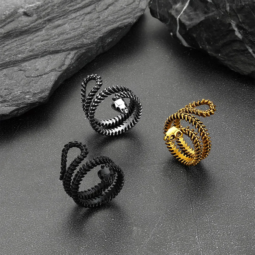 Gothic Snake Skull Bone Ring for Men Women sold by FaithHeart product image thumbnail 4