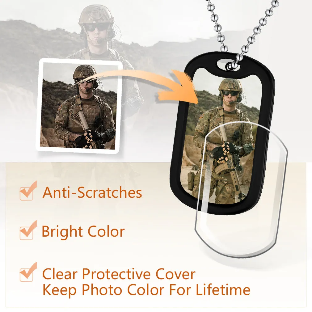 Personalized Military Army Photo Dog Tag Necklace with Picture For Men sold by FaithHeart product image thumbnail 5