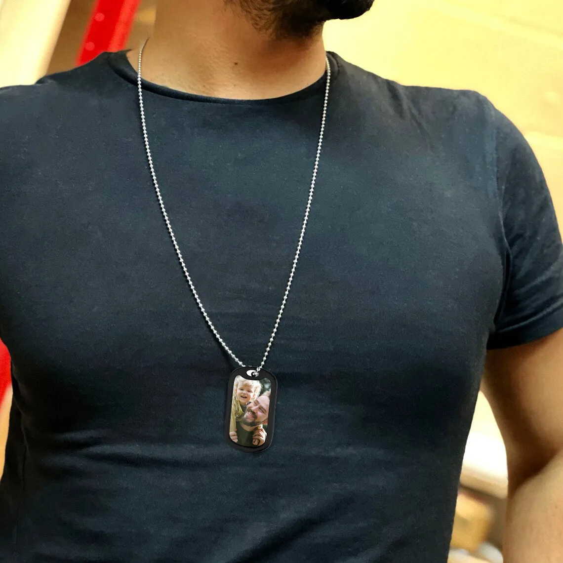 Personalized Military Army Photo Dog Tag Necklace with Picture For Men sold by FaithHeart product image thumbnail 3