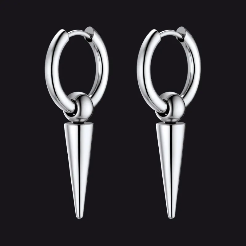 Long Spike Dangle Hoop Earrings For Men Women sold by FaithHeart