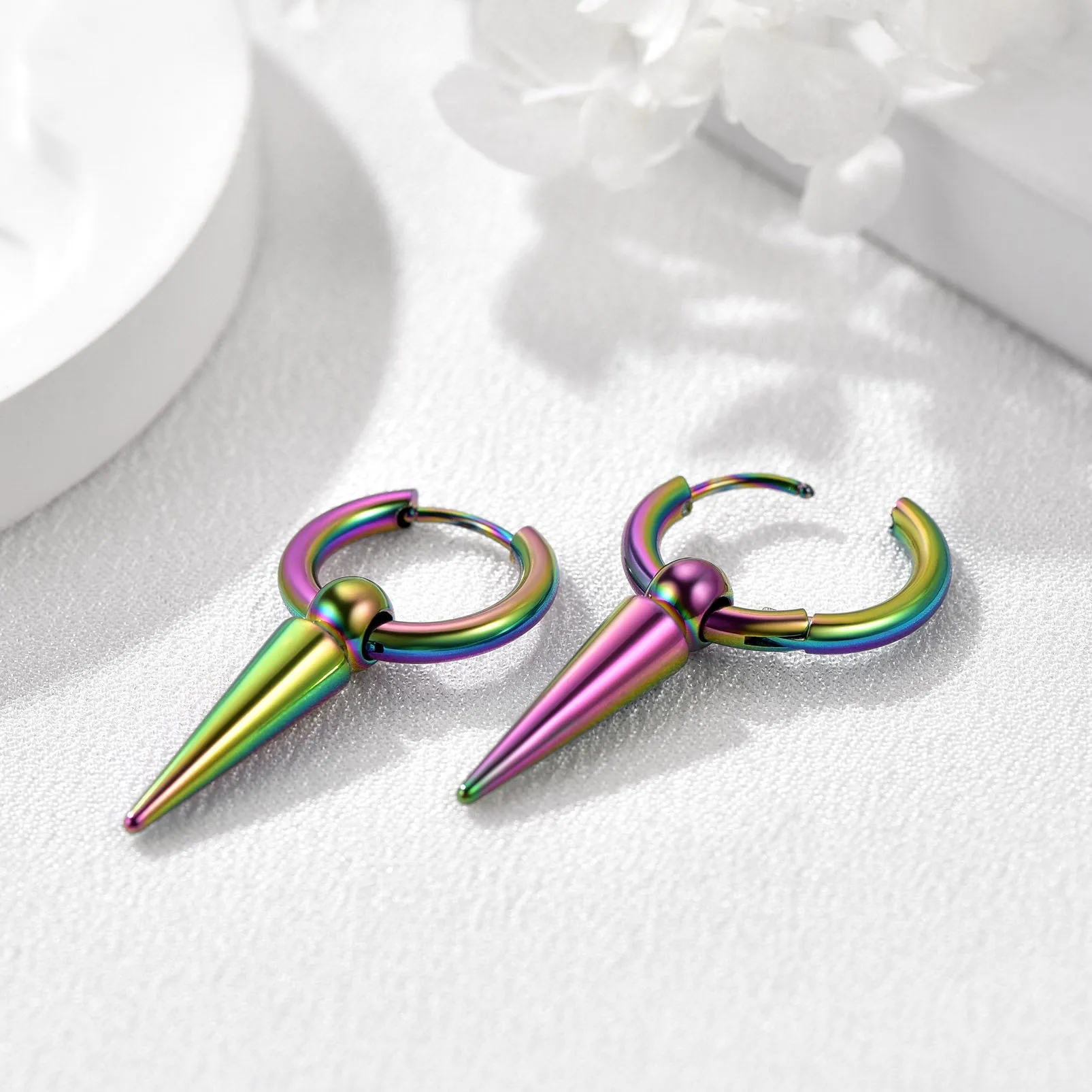 Long Spike Dangle Hoop Earrings For Men Women sold by FaithHeart product image thumbnail 5