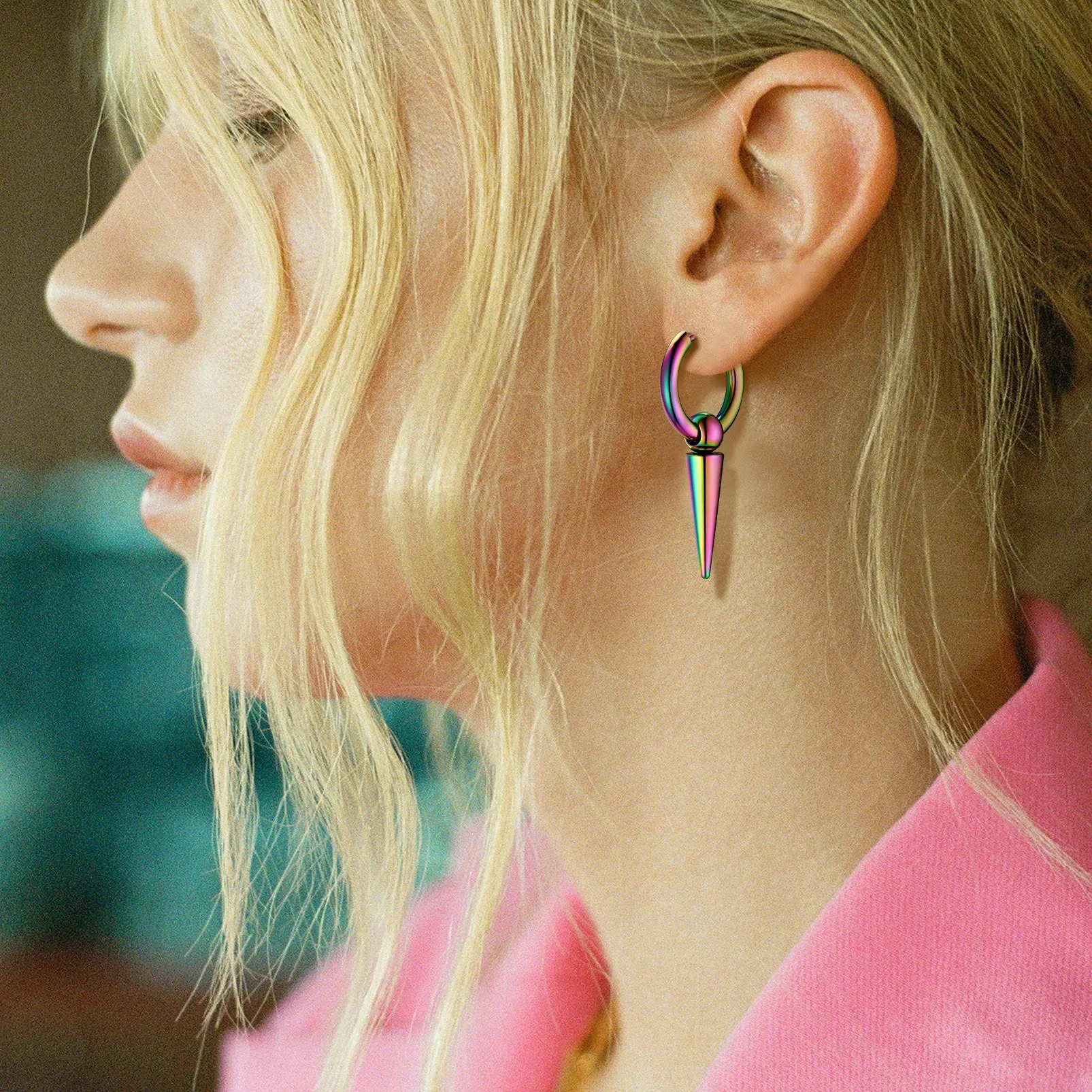 Long Spike Dangle Hoop Earrings For Men Women sold by FaithHeart product image thumbnail 3