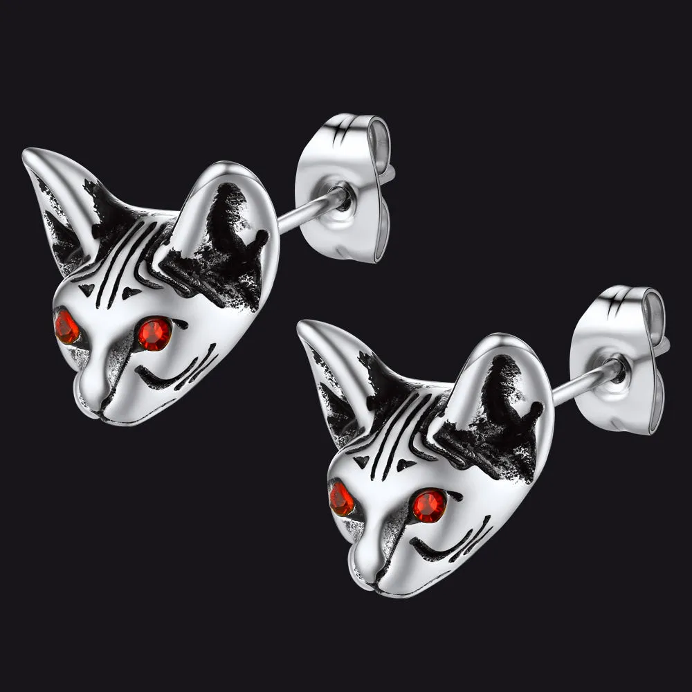 Flash Sale Quirky Cat Kitten Stud Earrings For Men Women sold by FaithHeart