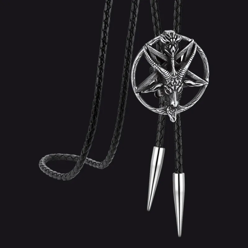 Baphomet Pentagram Goat Bolo Tie for Men Women sold by FaithHeart