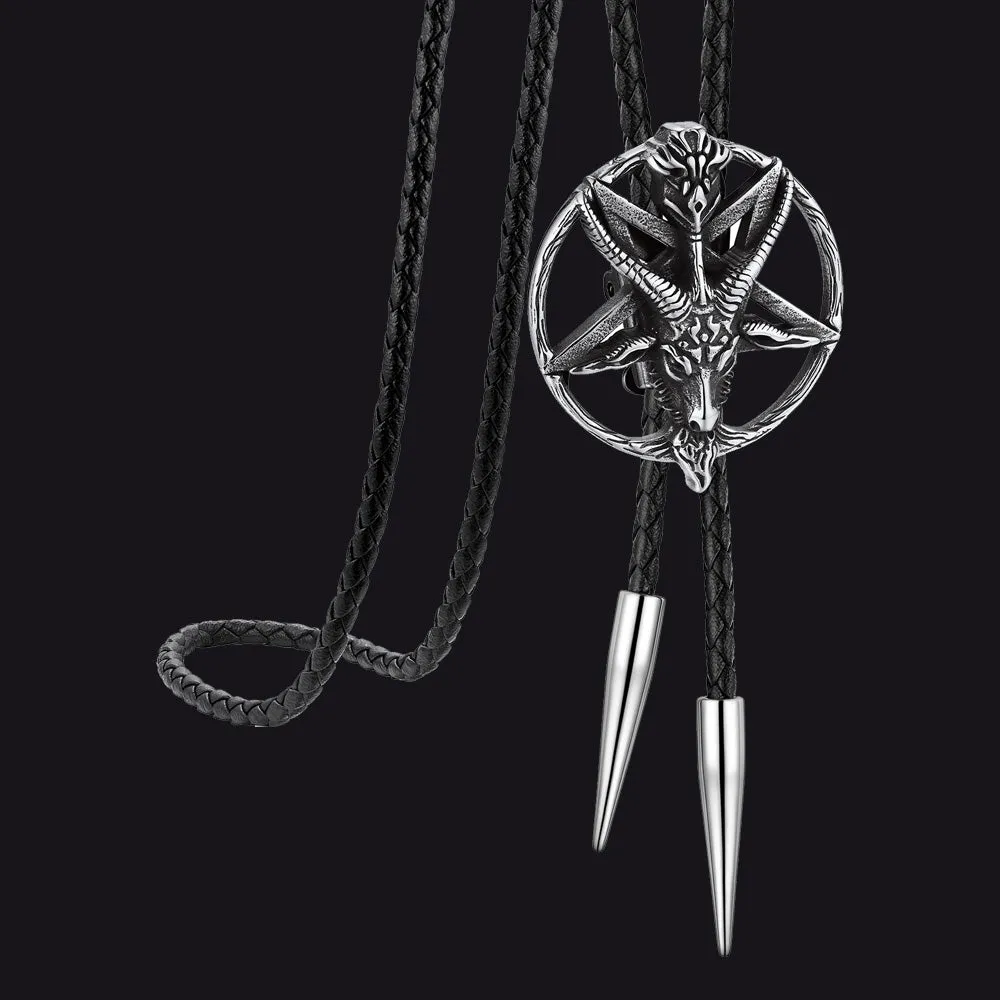 Baphomet Pentagram Goat Bolo Tie for Men Women sold by FaithHeart