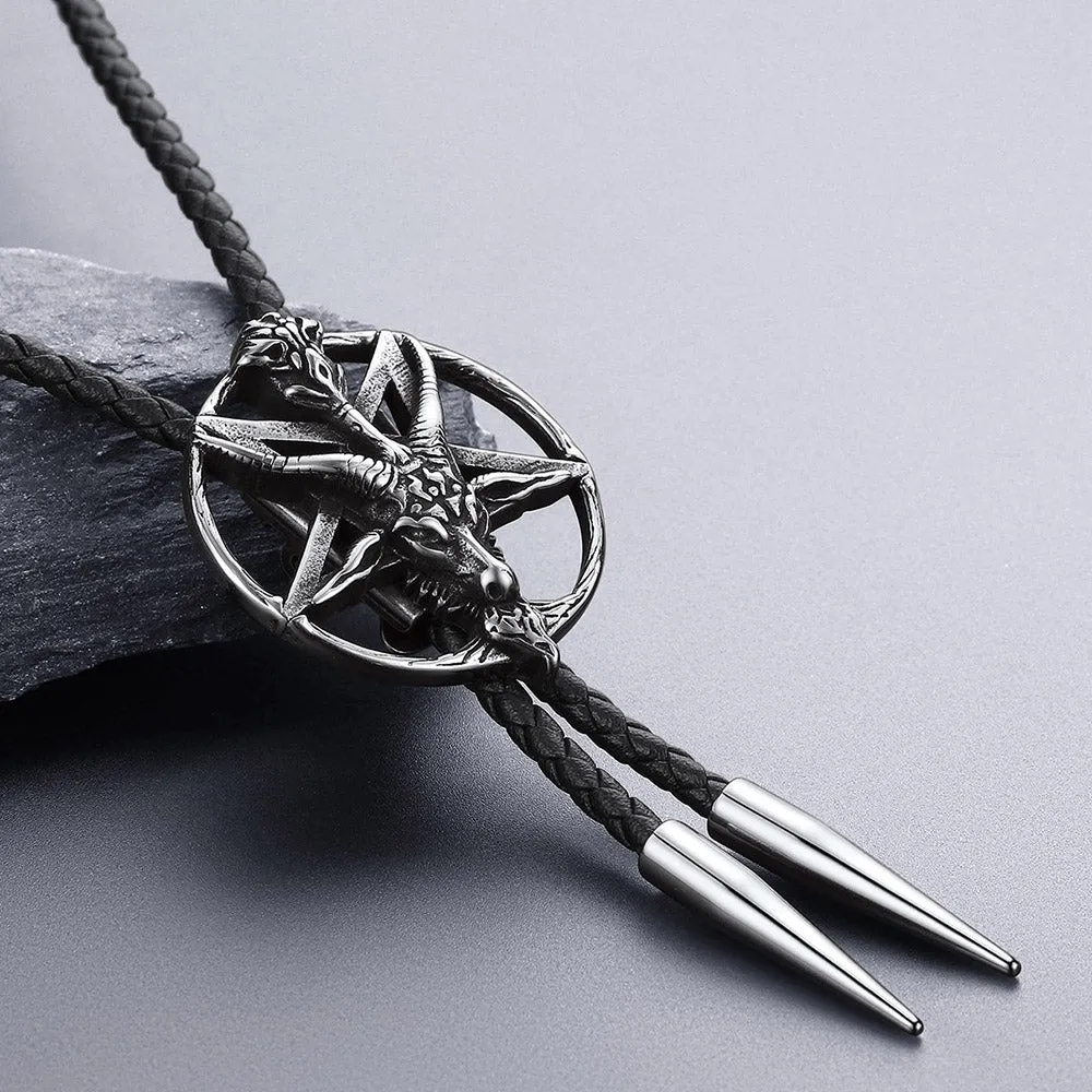 Baphomet Pentagram Goat Bolo Tie for Men Women sold by FaithHeart product image thumbnail 3