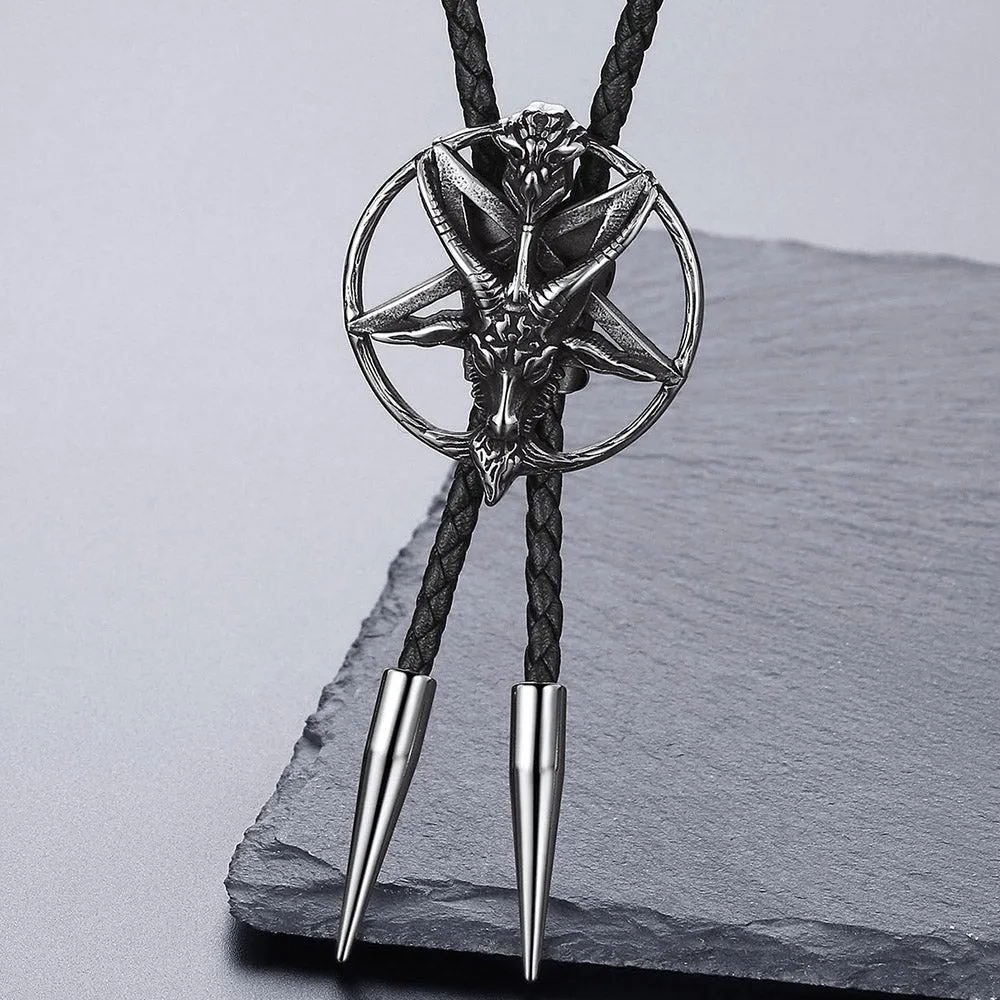 Baphomet Pentagram Goat Bolo Tie for Men Women sold by FaithHeart product image thumbnail 5